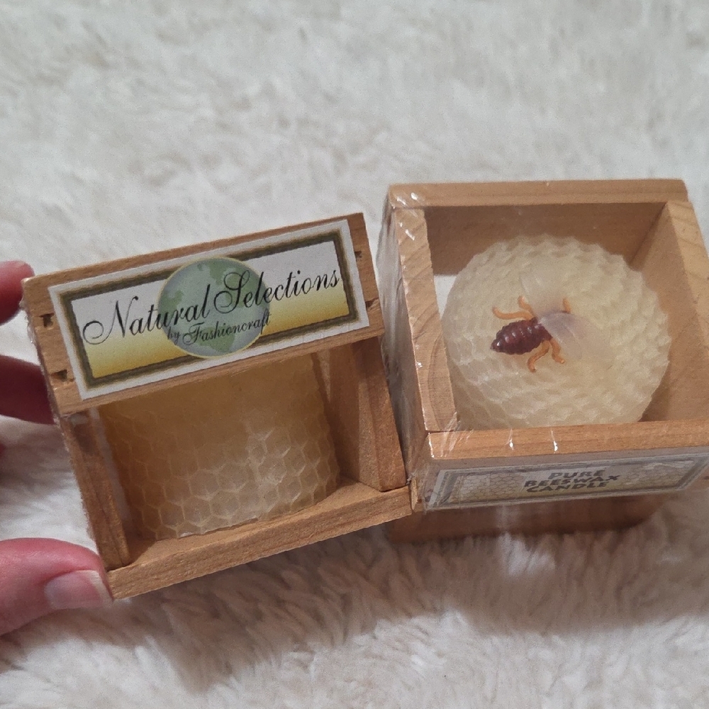 Set of 2 Fashioncraft Natural Selections Pure Beeswax Candles